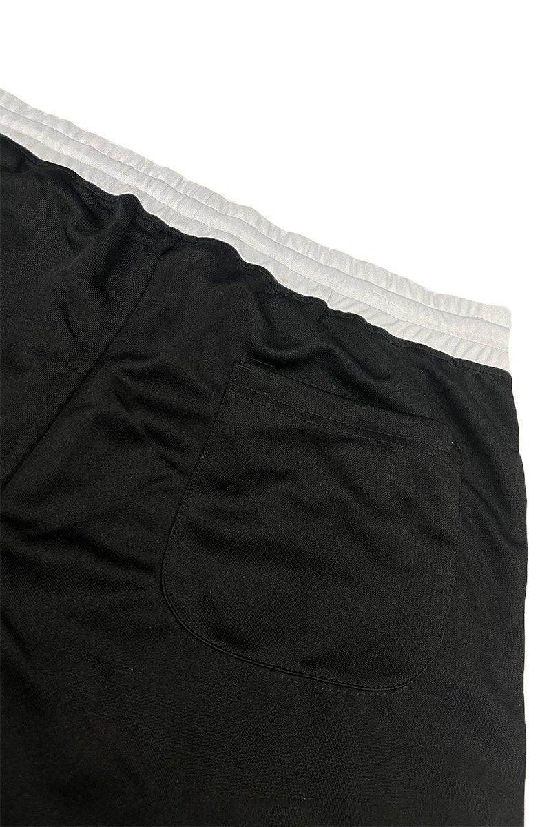 Black Men's Shorts from VacationGrabs, perfect for mens casual sportswear with elastic waistband and back pocket