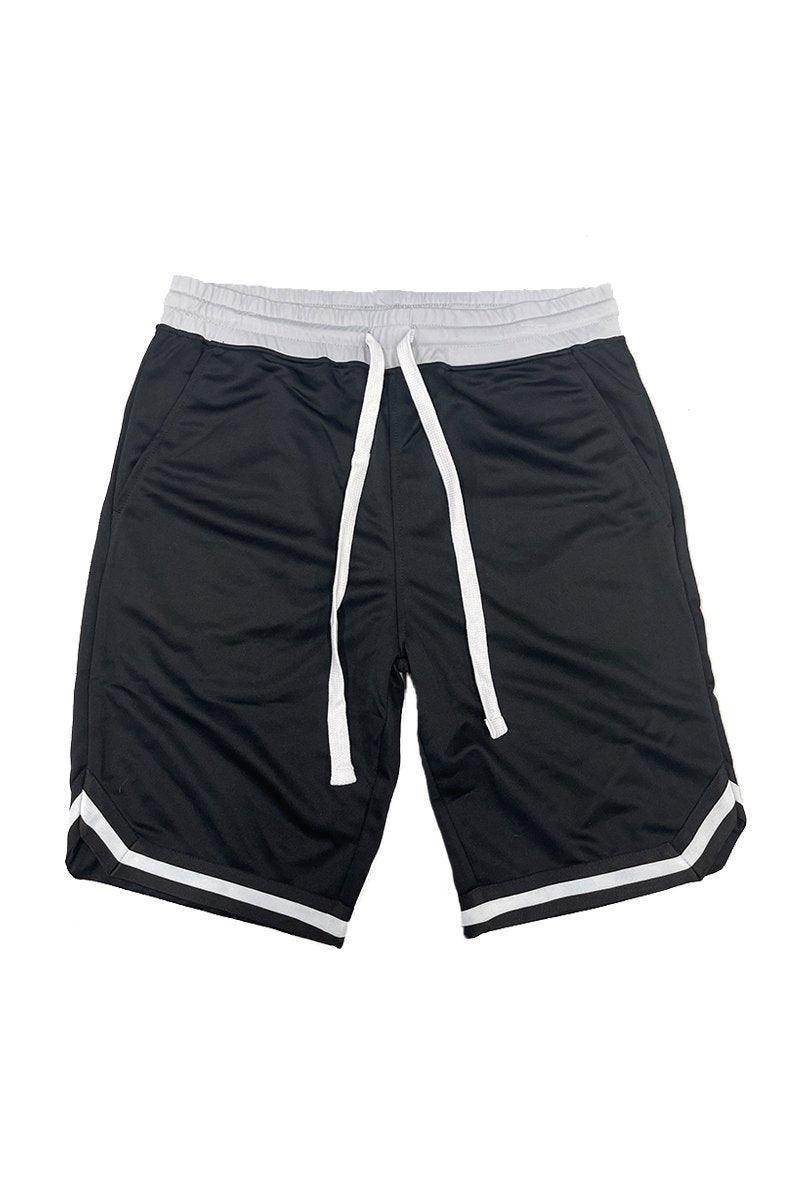 VacationGrabs Men's Shorts in Black with White Stripes for mens casual sportswear