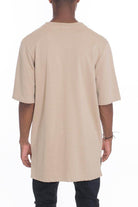 Men's Casual Vacation Top from VacationGrabs in a light beige color, showcasing the back view
