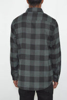 Men's Checkered Flannel Shirt in Black and Gray with Long Sleeves from VacationGrabs