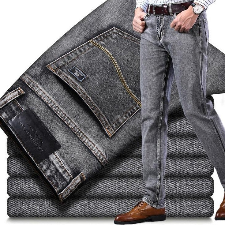 Men's Pants - Jeans Mens Classic Denim Trouser Pants Slim Jeans 6 Colors