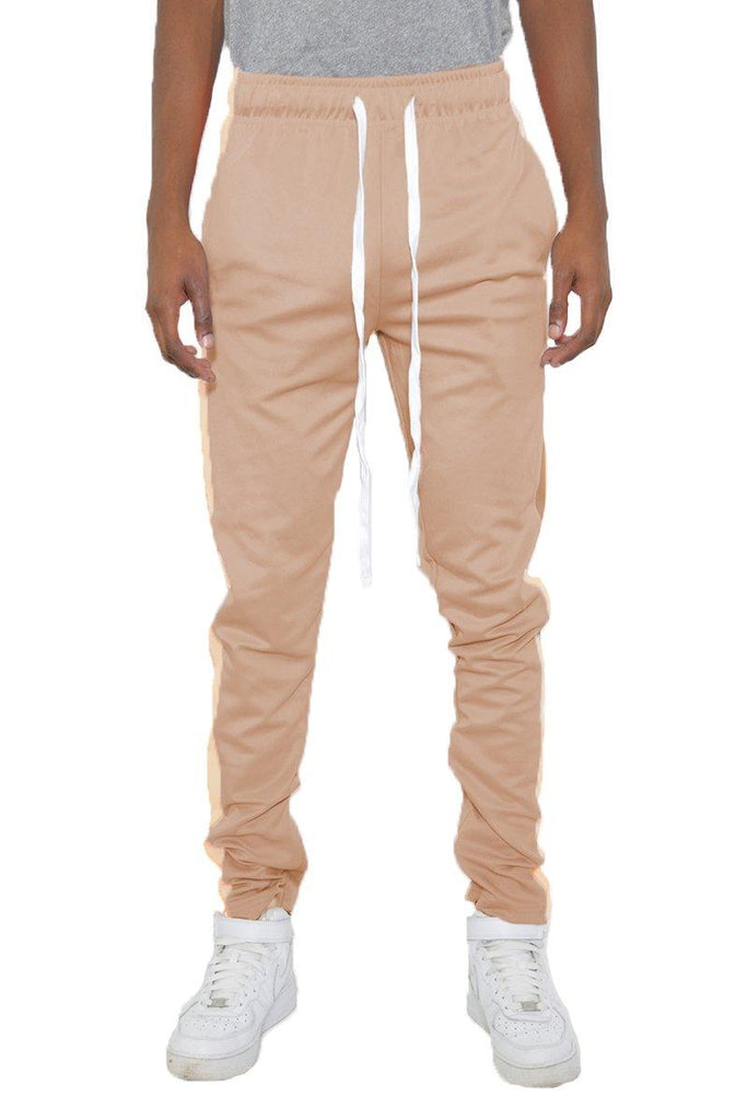 Men's Pants - Joggers Mens Classic Slim Fit Khaki Side Stripe Joggers