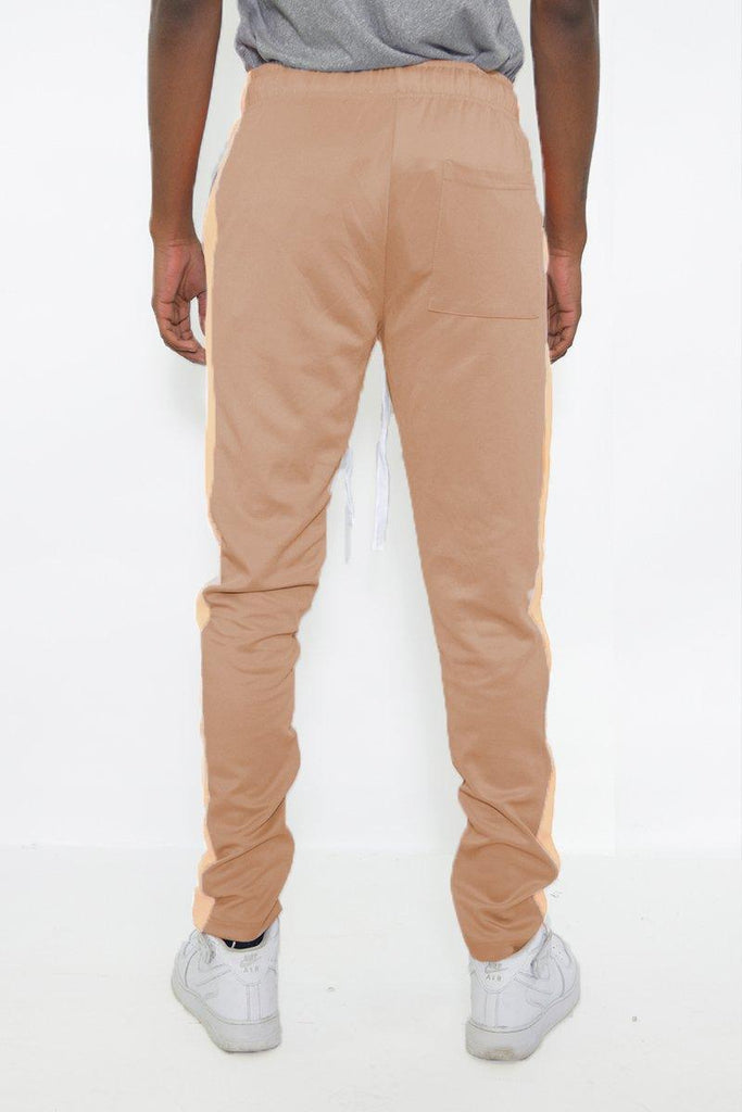 Men's Pants - Joggers Mens Classic Slim Fit Khaki Side Stripe Joggers