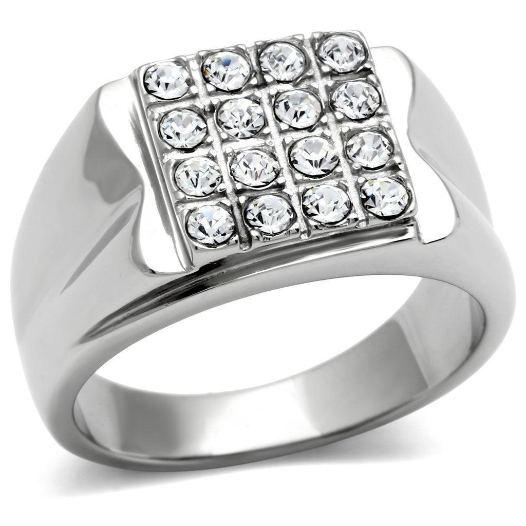 Men's Jewelry - Rings Mens Clear Crystals Stainless Steel Synthetic Rings