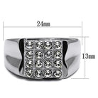 Men's Jewelry - Rings Mens Clear Crystals Stainless Steel Synthetic Rings
