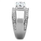 Men's Jewelry - Rings Mens Clear Gem Stainless Steel Cubic Zirconia Ring Style