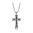 VacationGrabs men's cross necklace in silver with intricate detailing and a sturdy chain
