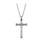 Men's cross necklace high polished from VacationGrabs featuring intricate detailing and a durable chain