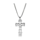 VacationGrabs men's cross necklace high polished with a sleek design and sturdy chain