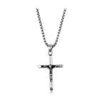 Men's cross necklace stainless steel with a sleek, polished finish and durable chain design