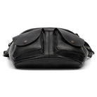 Black leather mens crossbody sling bags with front pockets and adjustable strap for everyday use