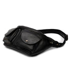 VacationGrabs men's crossbody sling bags in black leather with multiple pockets for convenience