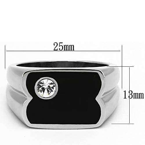 VacationGrabs mens crystal ring with a black design and a sparkling diamond detail