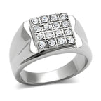 Stylish VacationGrabs mens crystal rings featuring a polished silver finish and sparkling crystals
