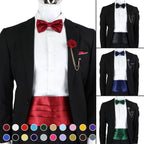 Stylish mens cummerbund bow tie set in various colors for formal occasions and events
