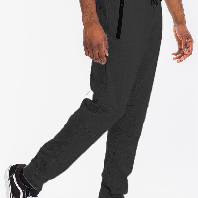 Men's Pants - Joggers Mens Dark Grey Heathered Sweat Pants Joggers