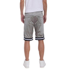 Mens Double Mesh Sports Shorts in Gray with Comfortable Fit and Side Pockets