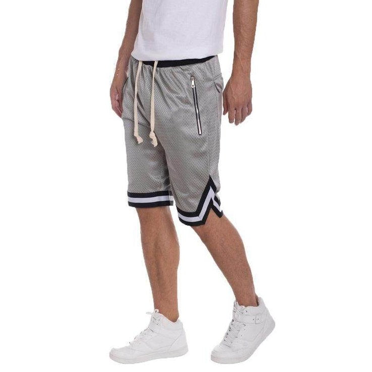 Mens Double Mesh Sports Shorts by VacationGrabs with breathable fabric and stylish side stripes