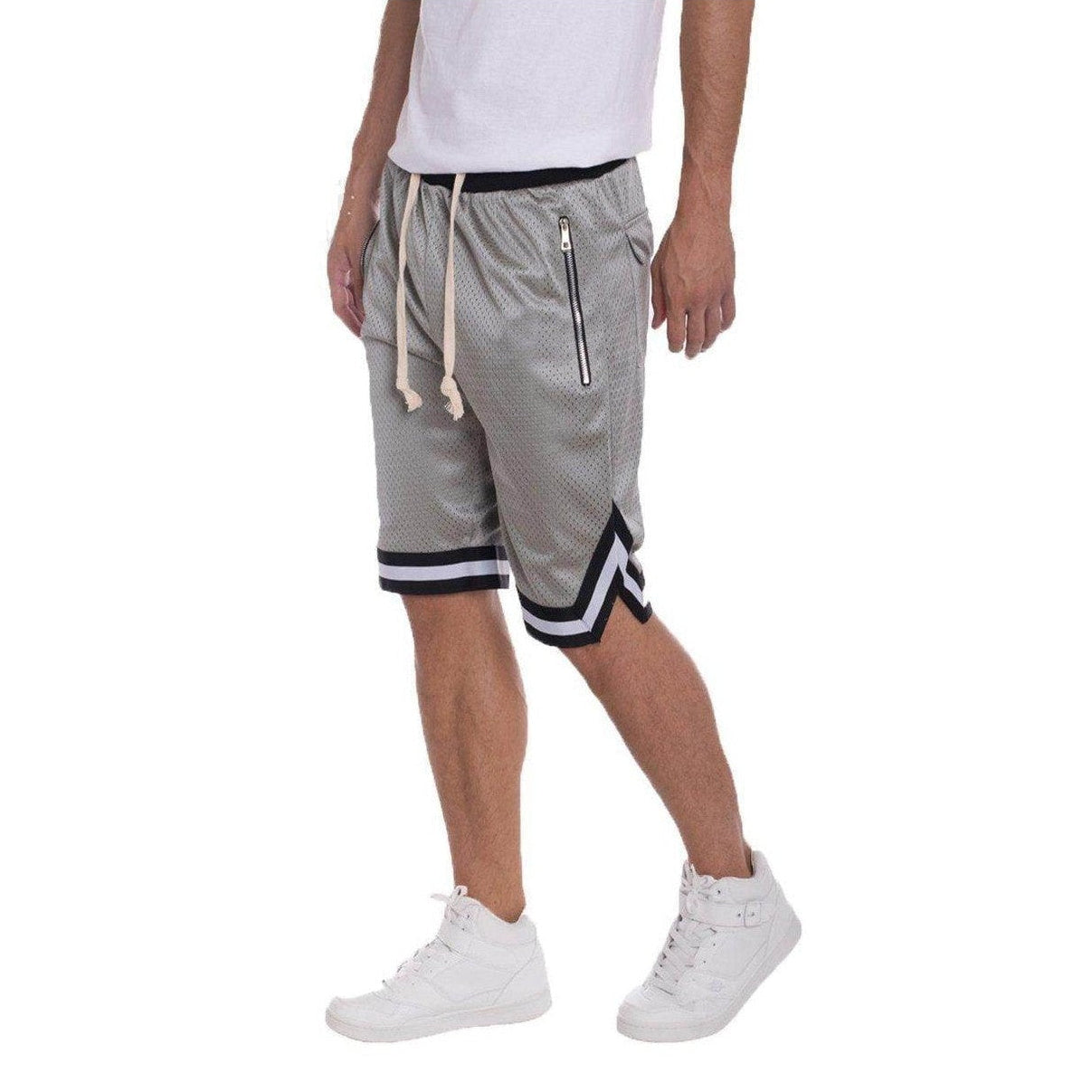 Mens Double Mesh Sports Shorts with Zipper Pockets and a Comfortable Fit by VacationGrabs