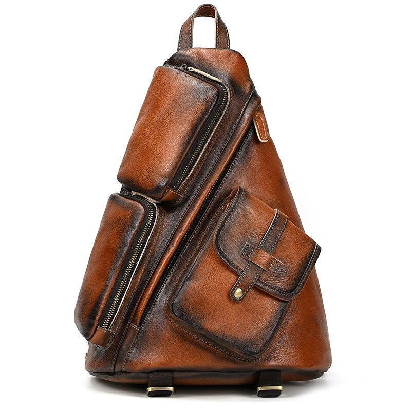 Leather single strap backpack hot sale