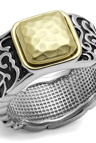 Men's Jewelry - Rings Mens Gold Black Silver Stainless Steel Epoxy Rings