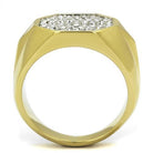 Men's Jewelry - Rings Mens Gold Rhinestone Clustered Ring Stainless Steel Rings