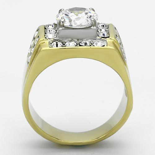 Men's Jewelry - Rings Mens Gold Rhinestone Stainless Steel Ring Cubic Zirconia