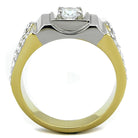 Men's Jewelry - Rings Mens Gold Tone Stainless Steel Cubic Zirconia Ring Style