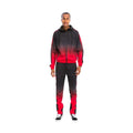 WEIV mens gradient track set in black and red, featuring a stylish zip-up jacket and joggers