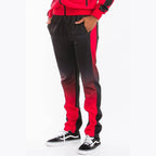 WEIV Men's Gradient Track Set Joggers in Red and Black with Comfortable Fit and Side Pockets