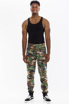 Men's Pants - Joggers Mens Green Brown Camo Heathered Sweat Pants Joggers