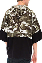 Men's Shirts Mens Half Camo Olive Black Terry Pullover Hoodie Shirt