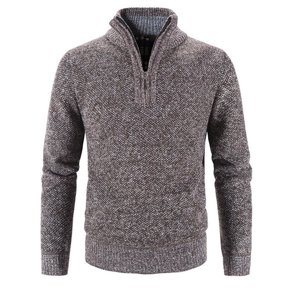 Men's Sweaters Mens Half Zip Warm Pullover Sweater Slim Knitted Wool Sweaters