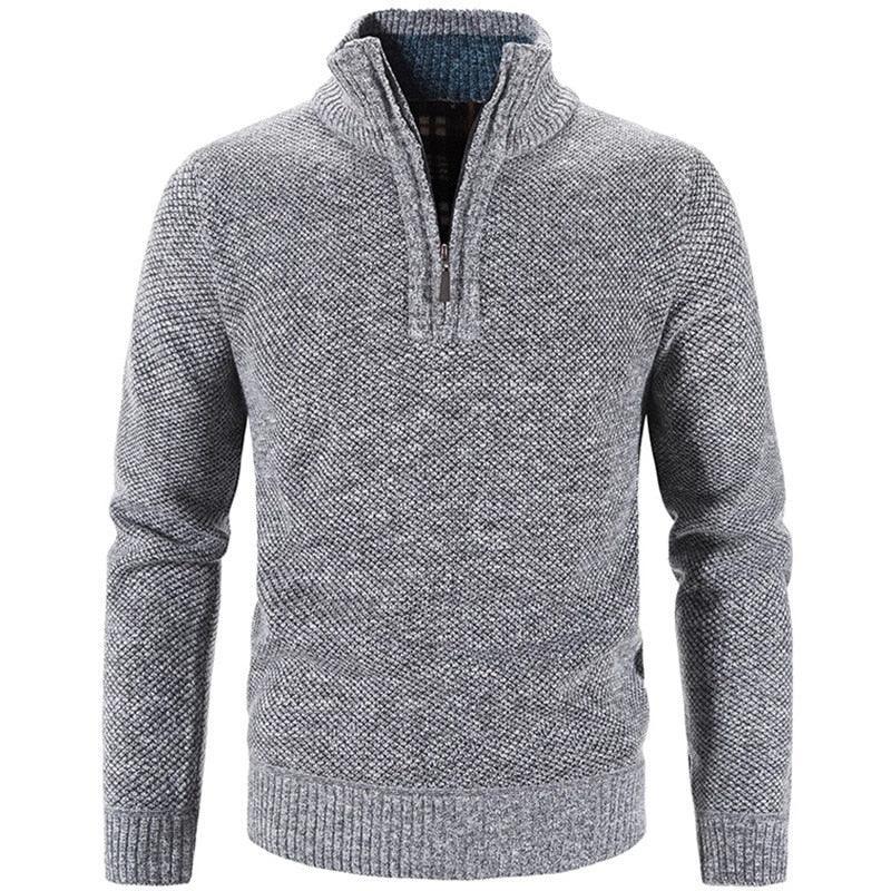 Men's Sweaters Mens Half Zip Warm Pullover Sweater Slim Knitted Wool Sweaters