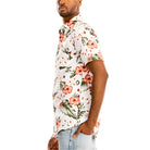 Men's Hawaiian shirt green multi with floral print, perfect for summer gatherings and beach outings