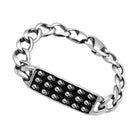 VacationGrabs men's high polished bracelet featuring a stylish skull design and chain link details