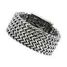 Men's high polished bracelet in sleek silver tones with a durable chain design for stylish wear