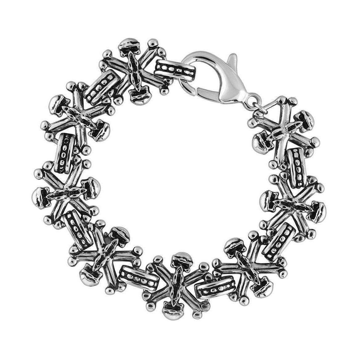 Men's high polished bracelet with intricate design for stylish accessorizing