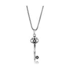 Men's high polished key necklace featuring an ornate key pendant on a sleek chain