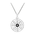 VacationGrabs men's high polished necklace with a unique web design pendant for stylish men's fashion