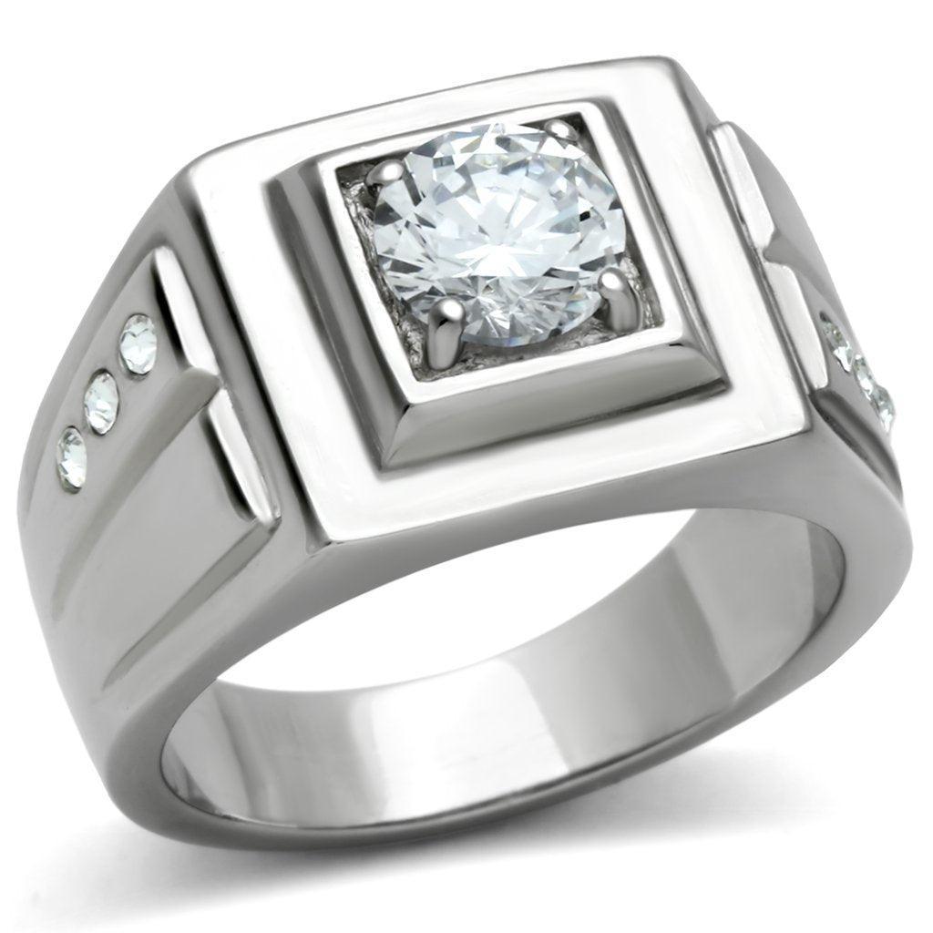 Men's Jewelry - Rings Mens Jeweled Stainless Steel Cubic Zirconia Rings Style