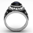 Men's Jewelry - Rings Mens Jewelry Dark Blue Ring Stainless Steel Synthetic Glass