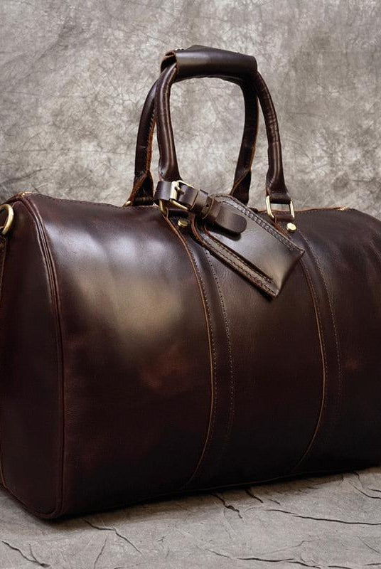 Luggage & Bags - Duffel Mens Large Genuine Leather Travel Weekender Duffel Bag