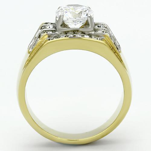 Men's Jewelry - Rings Mens Layered Rhinestone Stainless Steel Ring Cubic Zirconia