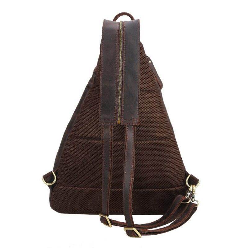 Mens leather sling bag from VacationGrabs with a sleek design and comfortable straps