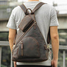 Mens leather sling bag with stylish design and adjustable strap for everyday use