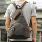 Mens leather sling bag with stylish design and adjustable strap for everyday use