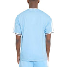 Mens light blue striped shirt from VacationGrabs with a comfortable fit and sporty design