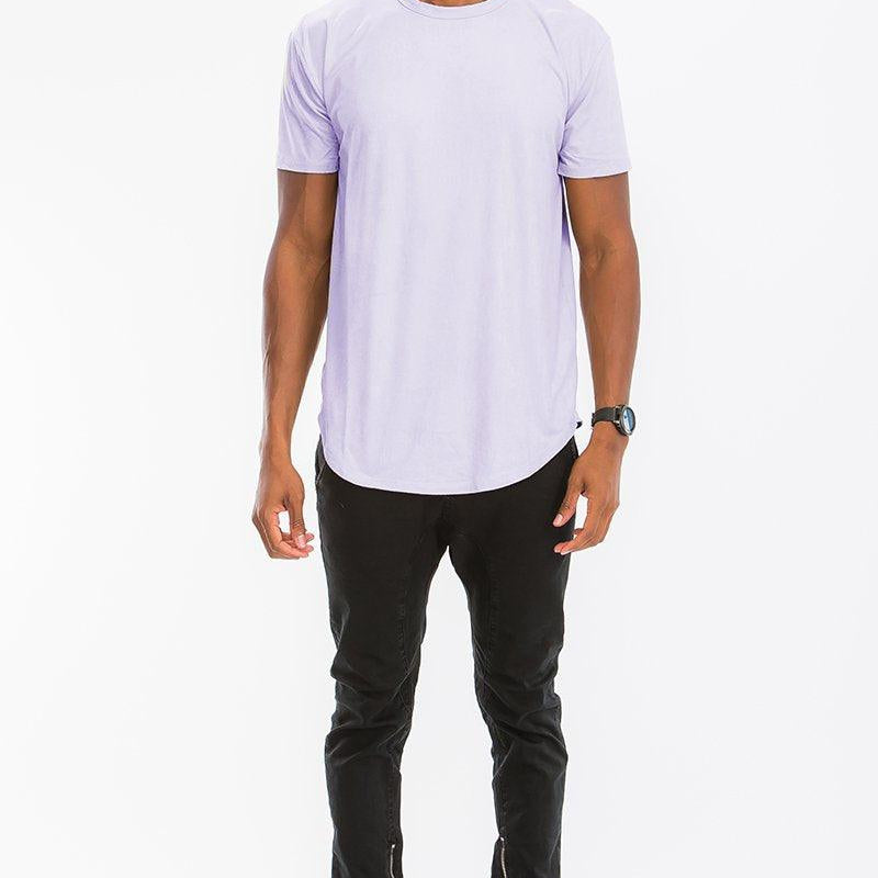 Men's Shirts - Tee's Mens Light Purple Microsuede Tee Shirt