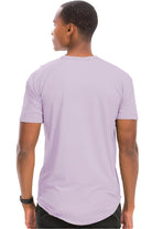 Men's light purple tee shirt from VacationGrabs featuring a comfortable back view for casual wear